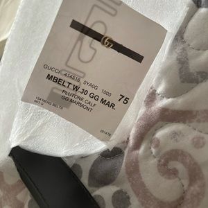 Gucci Black Belt with Gold GGs New in Bag